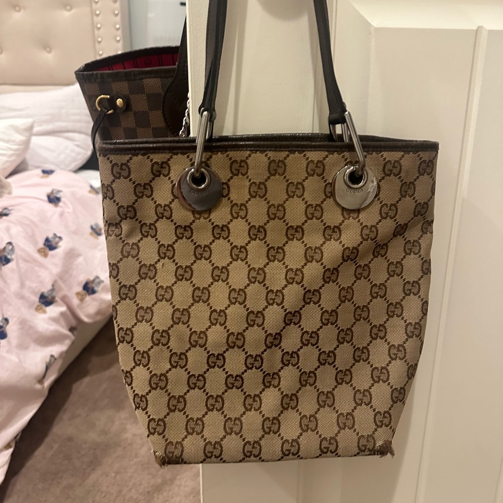 Gucci Beige and Brown Women's Tote Bag vintage